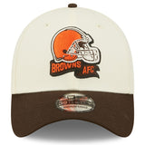 Men's Cleveland Browns New Era Cream/Brown 2022 Sideline 39THIRTY 2-Tone Flex Hat