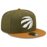 Men's New Era Olive/Brown Toronto Raptors Two-Tone Color Pack 9FIFTY Snapback Hat