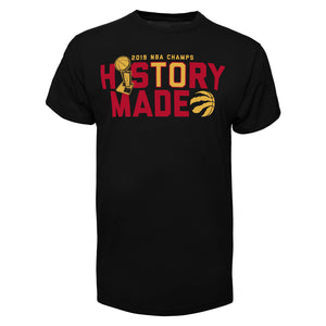 Men's Toronto Raptors History Made Champions Black 2019 NBA Basketball T Shirt - Bleacher Bum Collectibles, Toronto Blue Jays, NHL , MLB, Toronto Maple Leafs, Hat, Cap, Jersey, Hoodie, T Shirt, NFL, NBA, Toronto Raptors