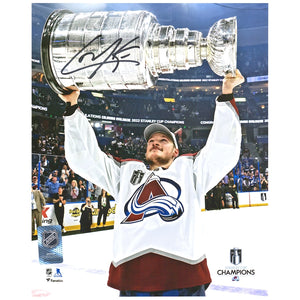 Cale Makar Colorado Avalanche Autographed 2022 Stanley Cup Champions 16" x 20" Raising Cup Photograph