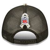 Men's Baltimore Ravens New Era Black/Camo 2022 Salute To Service 9FORTY Snapback Trucker Hat