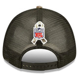 Men's Los Angeles Rams New Era Black/Camo 2022 Salute To Service 9FORTY Snapback Trucker Hat
