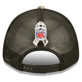Men's Pittsburgh Steelers New Era Black/Camo 2022 Salute To Service 9FORTY Snapback Trucker Hat