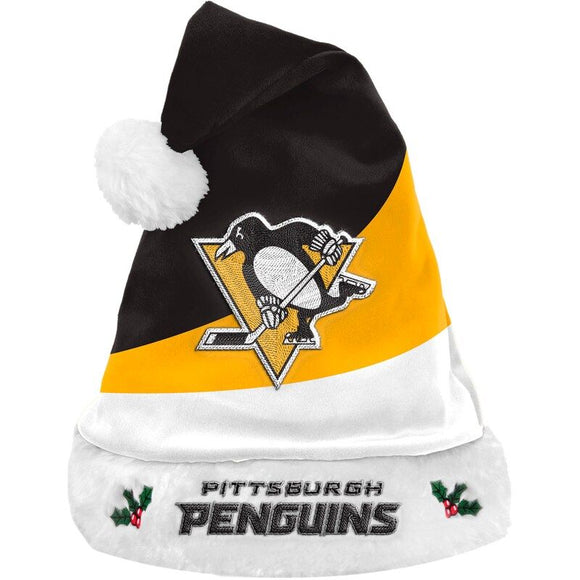 Pittsburgh Penguins Logo Colorblock Santa Hat NHL Hockey by Forever Collectibles