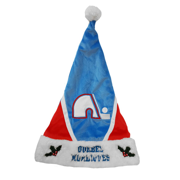 Quebec Nordiques Logo Colorblock Santa Hat NHL Hockey by Forever Collectibles