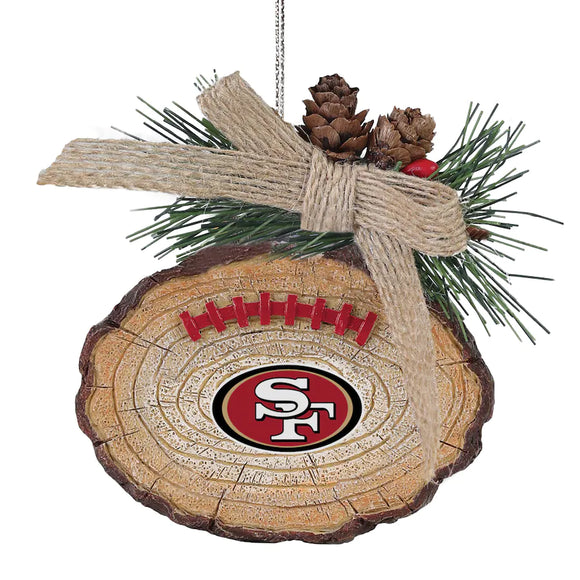 San Francisco 49ers Ball Stump Tree Ornament NFL Football by Forever Collectibles