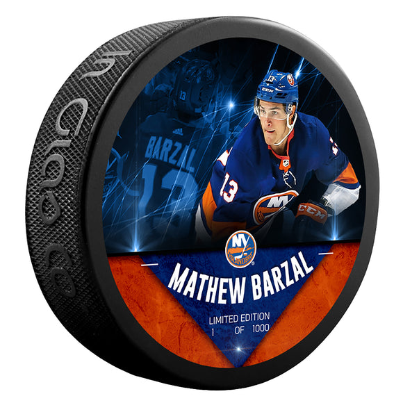 Matthew Barzal New York Islanders Unsigned Fanatics Exclusive Player Hockey Puck - Limited Edition of 1000