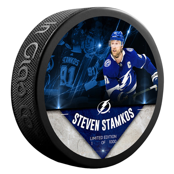 Steven Stamkos Tampa Bay Lightning Unsigned Fanatics Exclusive Player Hockey Puck - Limited Edition of 1000