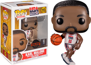 NBA Team USA Karl Malone Basketball White Jersey #113 Pop! Vinyl Action Figure