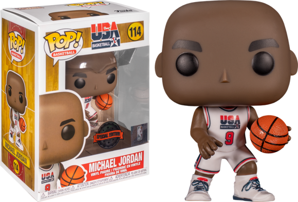 NBA Team USA Michael Jordan Basketball White Jersey #114 Pop! Vinyl Action Figure