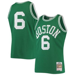 Men's Boston Celtics Bill Russell Mitchell & Ness Kelly Green 1962-63 Hardwood Classics Swingman Jersey