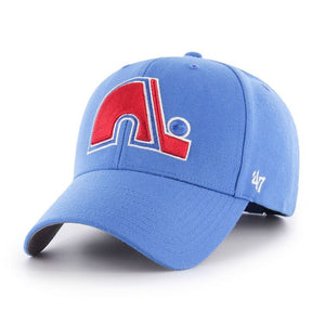 Quebec Nordiques '47 NHL MVP Structured Adjustable Strap One Size Fits Most Blue Hat Cap - Bleacher Bum Collectibles, Toronto Blue Jays, NHL , MLB, Toronto Maple Leafs, Hat, Cap, Jersey, Hoodie, T Shirt, NFL, NBA, Toronto Raptors