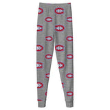 Montreal Canadiens 2 Piece Toddler Pyjamas Grey Primary Logo Shirt & Pants Set - Multiple Sizes