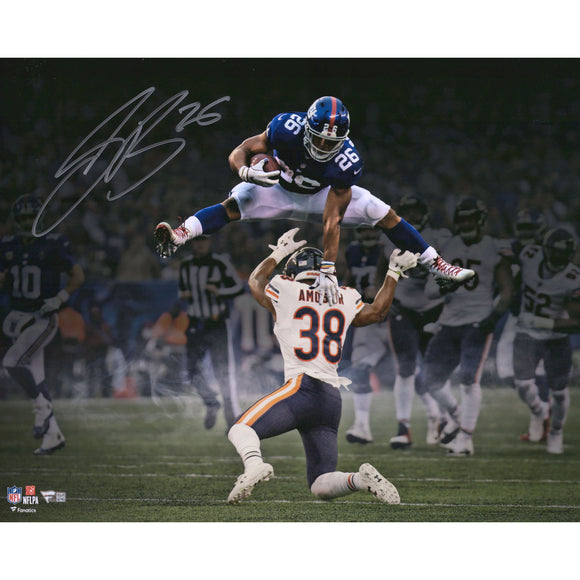 Saquon Barkley NFL Football New York Giants Hurdle Signed 16x20 Photograph