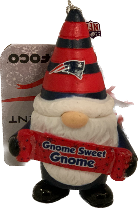 New England Patriots Gnome Sweet Gnome Ornament NFL Football by Forever Collectibles