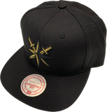 Men’s NHL Vegas Golden Knights Mitchell & Ness Gold Touch Snapback Hat – Black