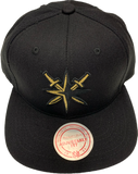 Men’s NHL Vegas Golden Knights Mitchell & Ness Gold Touch Snapback Hat – Black