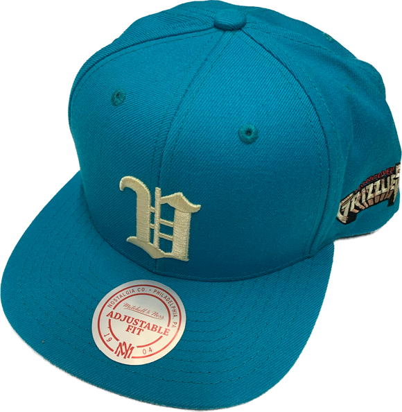 Men’s NBA Vancouver Grizzlies FOG Collection Mitchell & Ness Snapback Hat – Teal