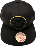 Men’s NHL Boston Bruins Mitchell & Ness Gold Coin Snapback Hat – Black