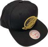 Men’s NHL Vancouver Canucks Mitchell & Ness Gold Touch Snapback Hat – Black
