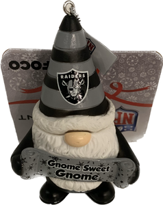Las Vegas Raiders Gnome Sweet Gnome Ornament NFL Football by Forever Collectibles