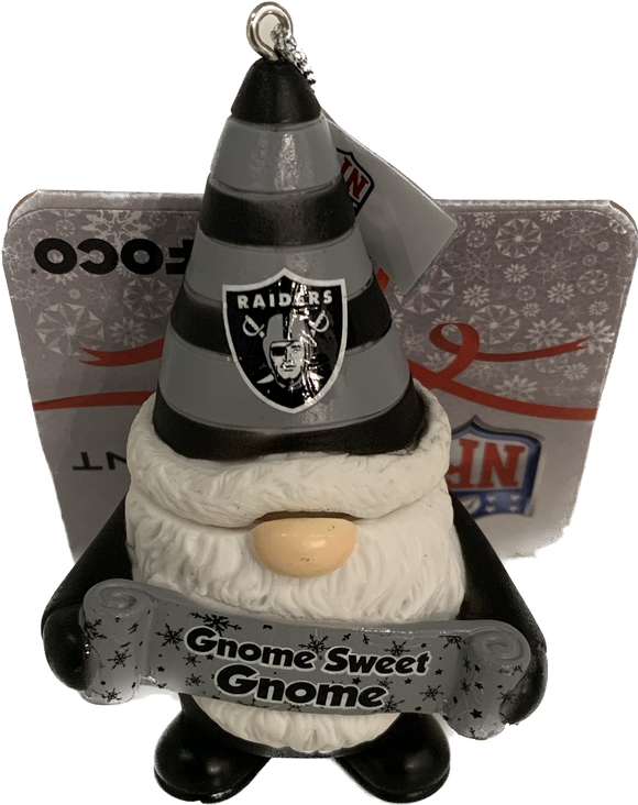 Las Vegas Raiders Gnome Sweet Gnome Ornament NFL Football by Forever Collectibles