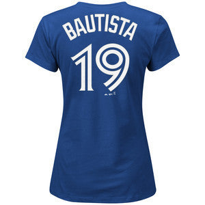 Women's Ladies Toronto Blue Jays Jose Bautista Majestic Royal Name
