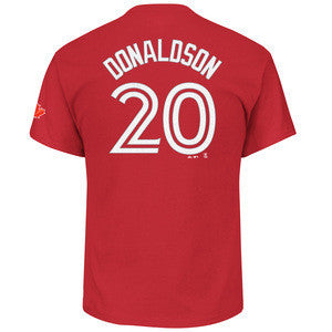 Men's Toronto Blue Jays Red Alternate Josh Donaldson Name Number T Shirt - Bleacher Bum Collectibles, Toronto Blue Jays, NHL , MLB, Toronto Maple Leafs, Hat, Cap, Jersey, Hoodie, T Shirt, NFL, NBA, Toronto Raptors