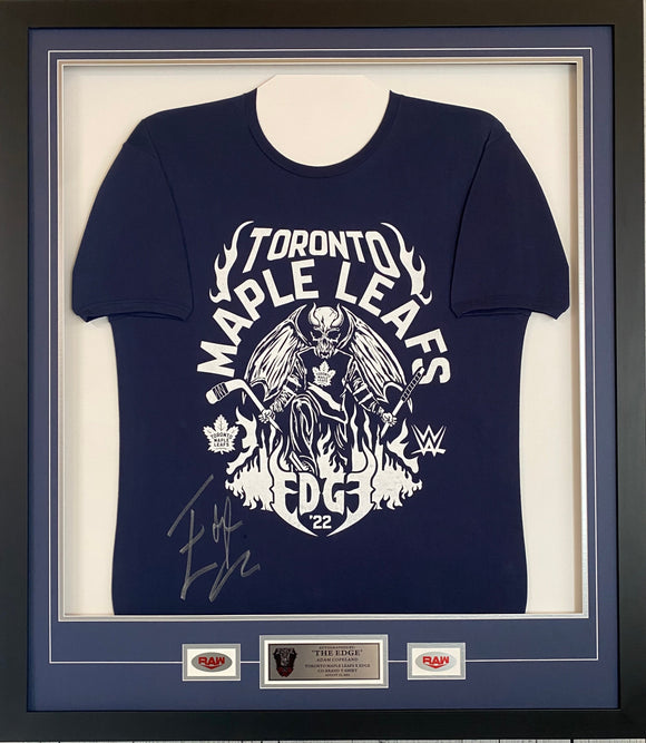 WWE Superstar Edge Adam Copeland Toronto Maple Leafs Collaboration T Shirt Signed & Framed