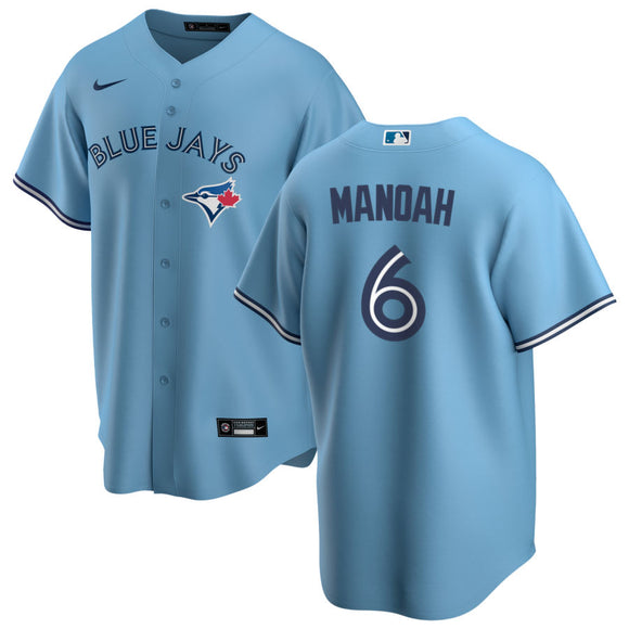 Men's Toronto Blue Jays Alek Manoah Powder Blue MLB Baseball Player Jersey