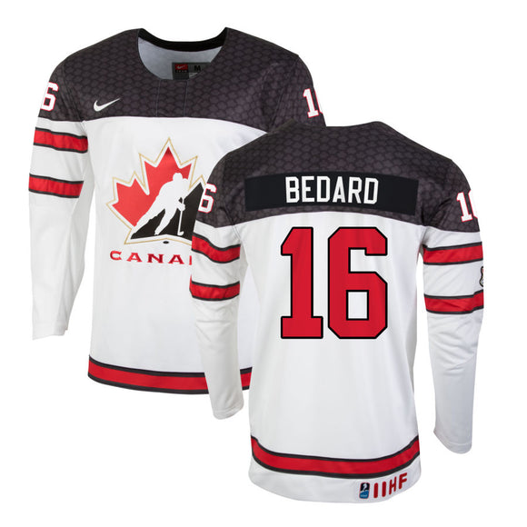 Men's Nike White IIHF International Hockey Team Canada Connor Bedard Replica Jersey