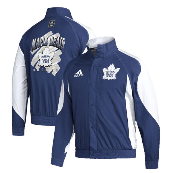 Men's Toronto Maple Leafs adidas Blue Reverse Retro 2.0 - Button Up Jacket