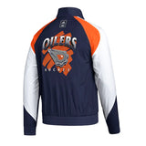 Men's Edmonton Oilers adidas Navy Blue Reverse Retro 2.0 - Button Up Jacket