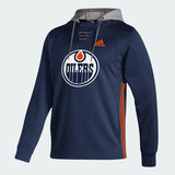 Men's Edmonton Oilers adidas Navy Skate Lace AEROREADY - Pullover Hoodie