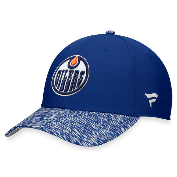 Men's Edmonton Oilers Fanatics Branded Blue 2023 Stanley Cup Playoffs Locker Room Adjustable Hat