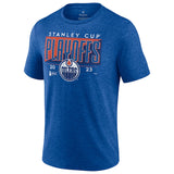 Men's Edmonton Oilers Fanatics Branded Royal 2023 Stanley Cup Playoffs Tri-Blend T-Shirt