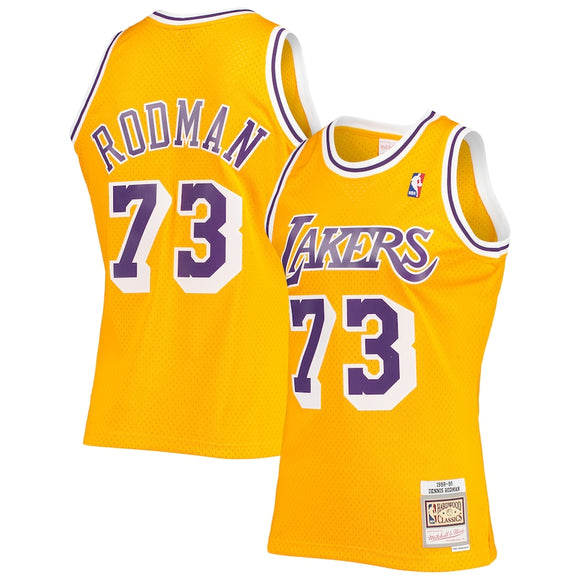 Dennis Rodman Los Angeles Lakers Mitchell & Ness 1998-99 Hardwood Classics Swingman Jersey - Gold