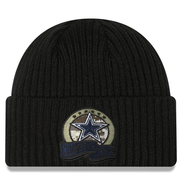Men's Dallas Cowboys New Era Black 2022 Salute To Service Knit Hat