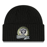 Men's Las Vegas Raiders New Era Black 2022 Salute To Service Knit Hat