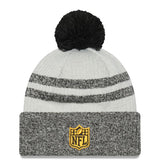 Men's Pittsburgh Steelers New Era Black 2022 Sideline Historic Cuffed Pom Knit Hat