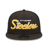 Men’s NFL Pittsburgh Steelers New Era Script 9FIFTY Snapback Hat – Black