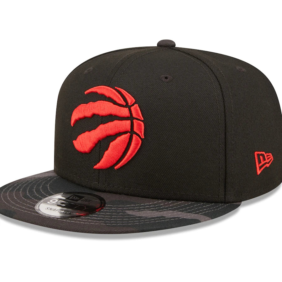 Men's New Era Black Toronto Raptors Camo Visor 9FIFTY Snapback Hat ...