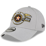 Houston Astros New Era 2022 World Series Champions Locker Room 9FORTY Adjustable Hat - Gray