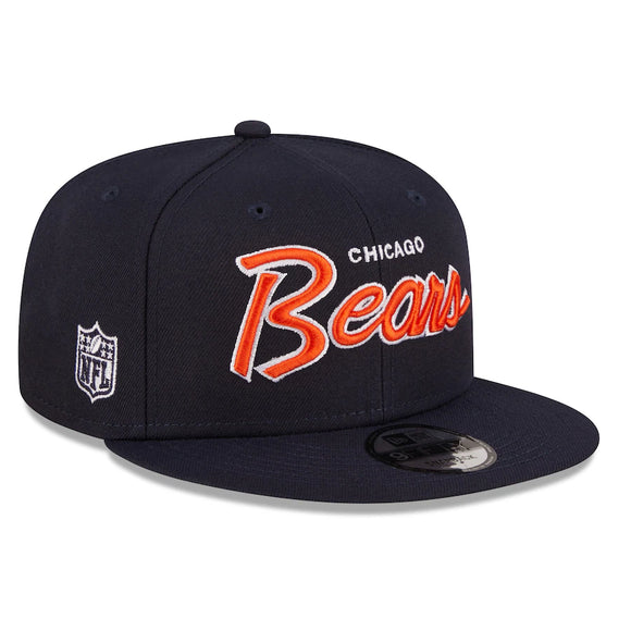 Men’s NFL Chicago Bears New Era Script 9FIFTY Snapback Hat – Navy