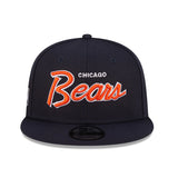 Men’s NFL Chicago Bears New Era Script 9FIFTY Snapback Hat – Navy