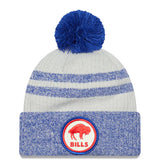 Men's Buffalo Bills New Era Royal 2022 Sideline Historic Cuffed Pom Knit Hat