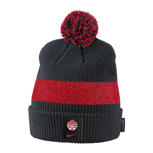 Men's Nike Black Team Canada International Soccer - Cuffed Knit Hat with Pom