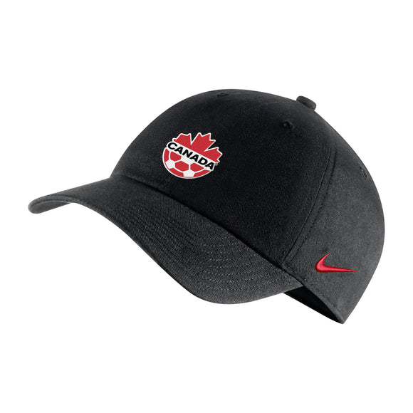 Men's Team Canada Soccer Nike Primary Logo Heritage86 - Adjustable Hat - Black