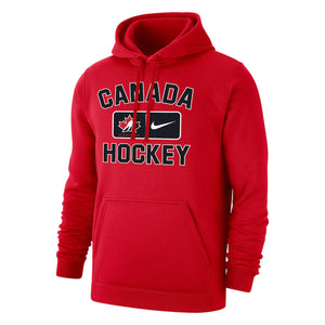 Men's Nike Red Team Hockey Canada Club Fleece - Pullover Hoodie Sweatshirt