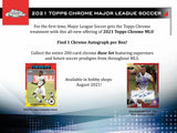 2021 Topps MLS Major League Soccer Chrome Hobby Box 18 Pack Per Box, 4 Cards Per Pack